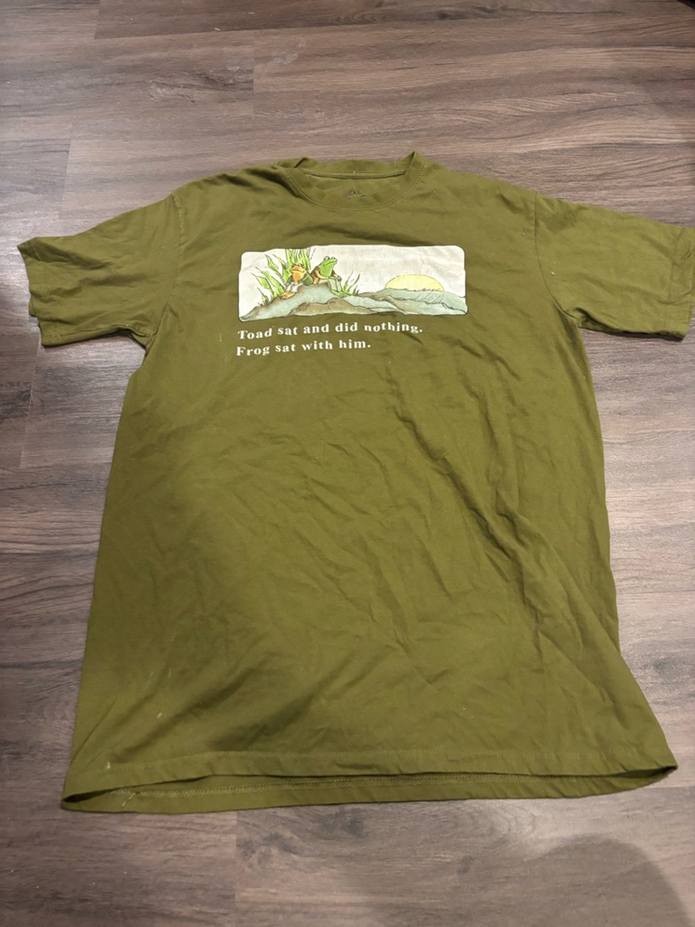 Olive Green Short Sleeve Graphic Tee - Frog & Toad Design